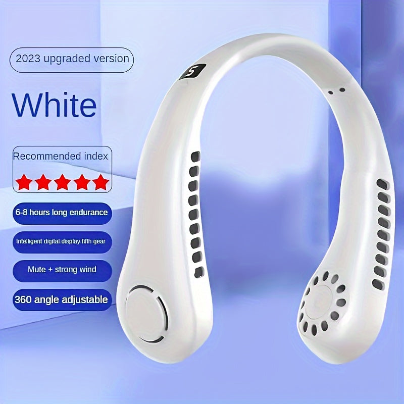 Portable neck hanging fan bladeless design