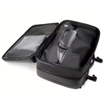 Travel backpack vacuum compression pump