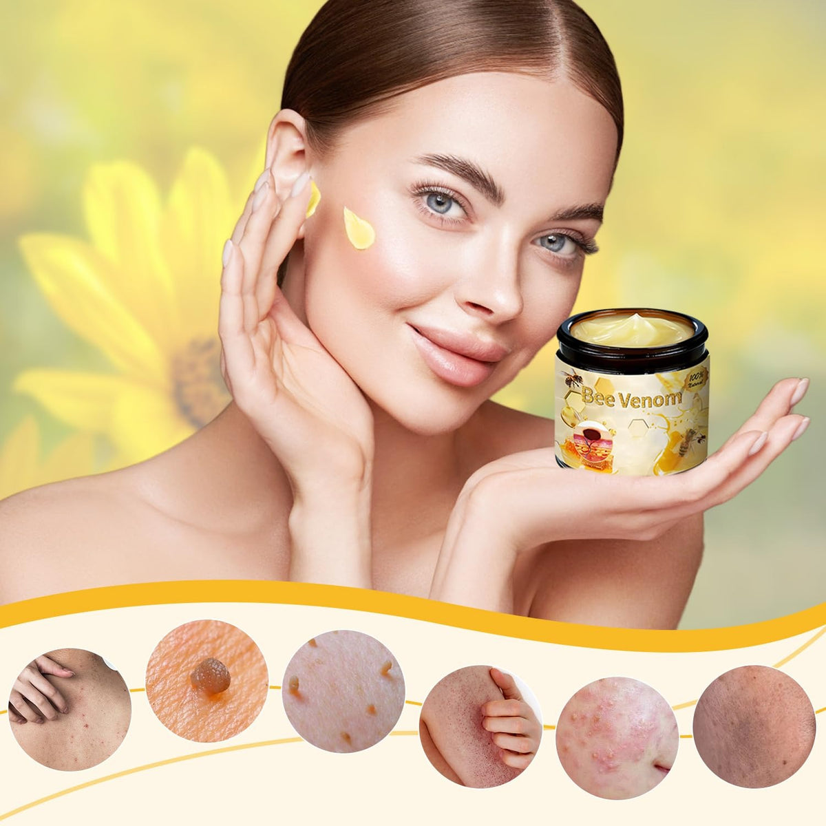 Bee Venom cream texture on skin