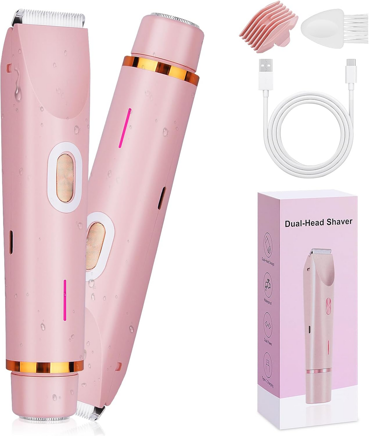 2 in 1 dual head electric shaver for women